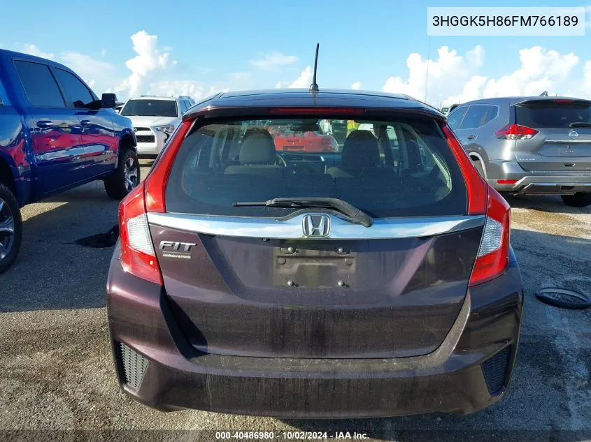 2015 Honda Fit Ex/Ex-L VIN: 3HGGK5H86FM766189 Lot: 40486980