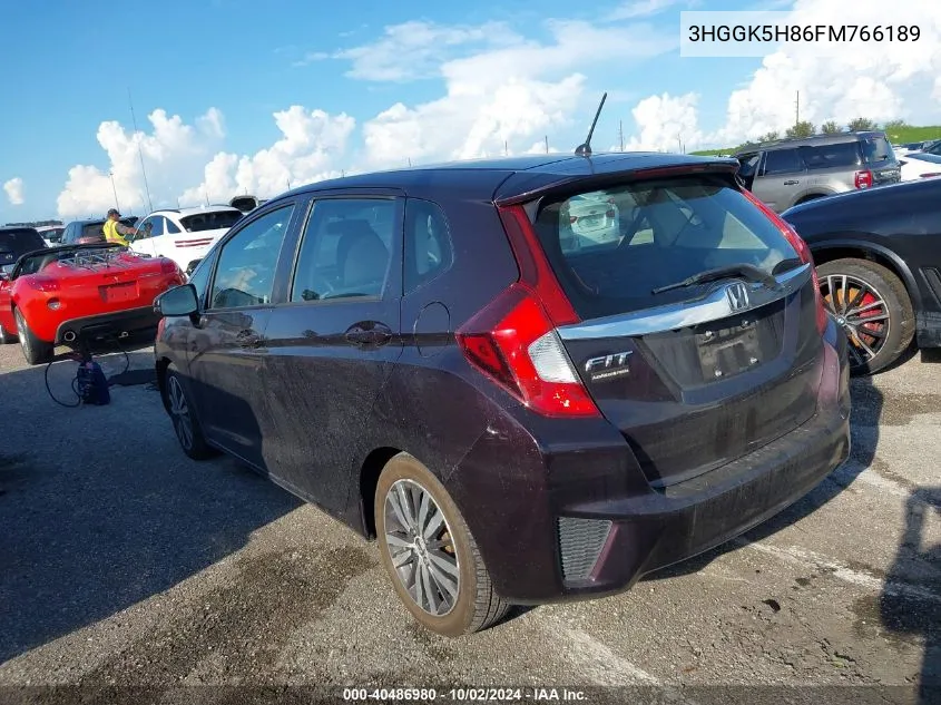 2015 Honda Fit Ex/Ex-L VIN: 3HGGK5H86FM766189 Lot: 40486980