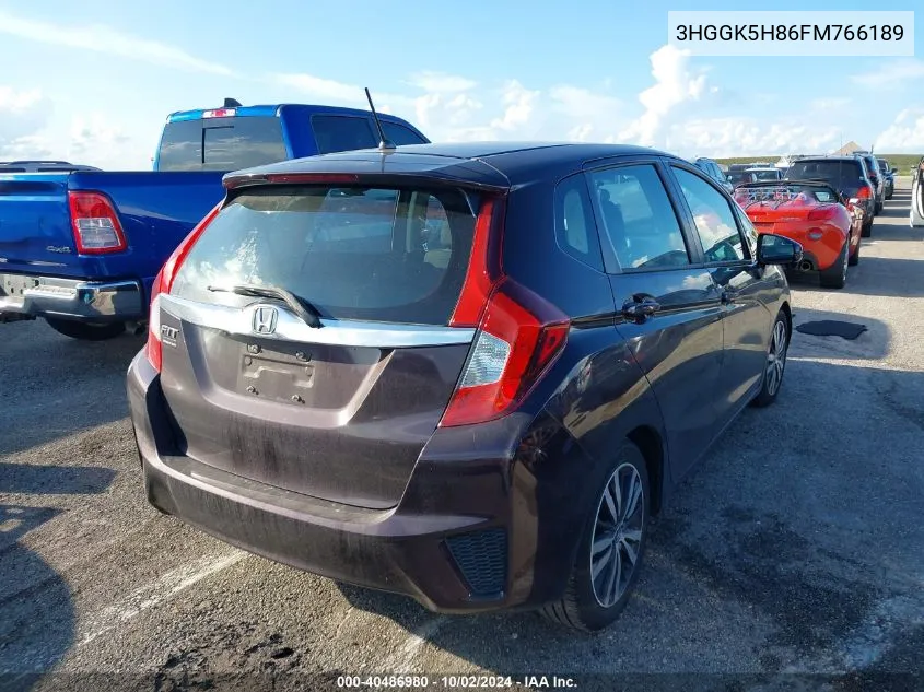 2015 Honda Fit Ex/Ex-L VIN: 3HGGK5H86FM766189 Lot: 40486980