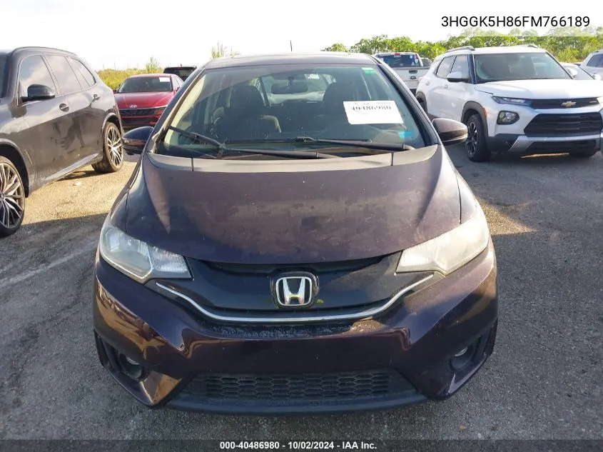 2015 Honda Fit Ex/Ex-L VIN: 3HGGK5H86FM766189 Lot: 40486980