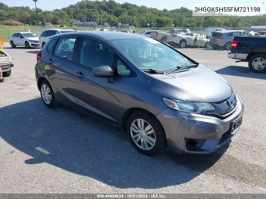 2015 Honda Fit Lx VIN: 3HGGK5H55FM721198 Lot: 40494834