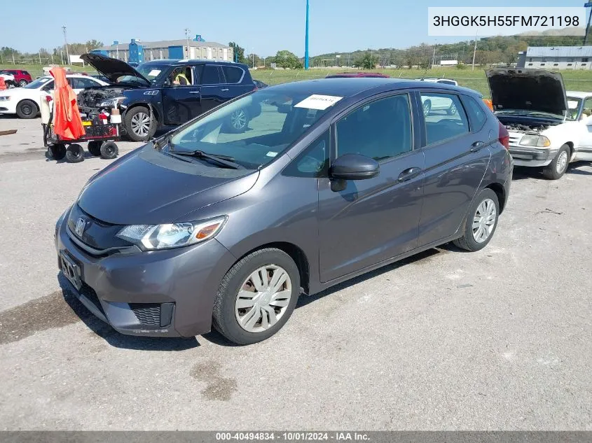 2015 Honda Fit Lx VIN: 3HGGK5H55FM721198 Lot: 40494834