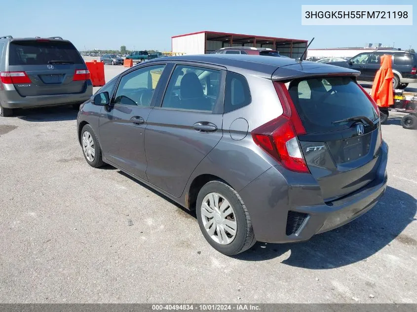 2015 Honda Fit Lx VIN: 3HGGK5H55FM721198 Lot: 40494834