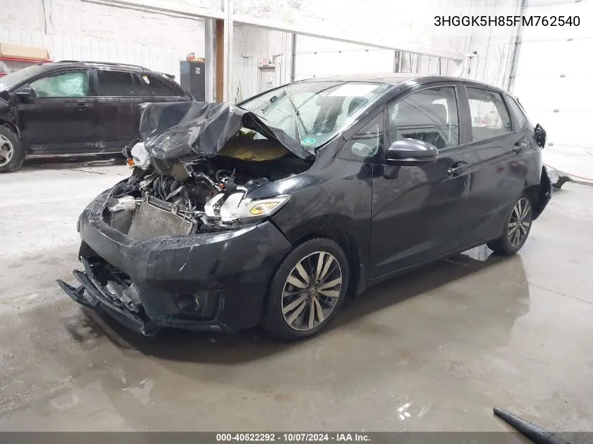 2015 Honda Fit Ex/Ex-L VIN: 3HGGK5H85FM762540 Lot: 40522292