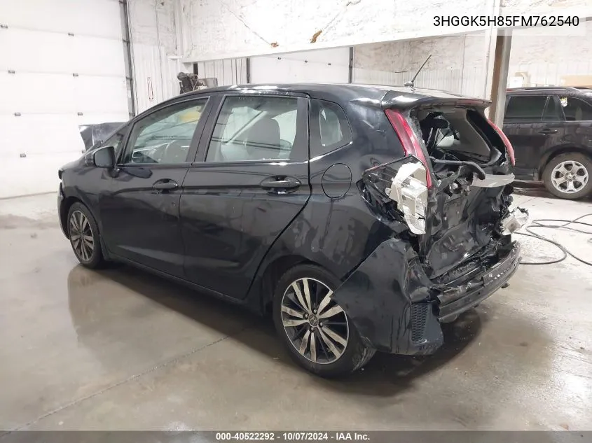 2015 Honda Fit Ex/Ex-L VIN: 3HGGK5H85FM762540 Lot: 40522292