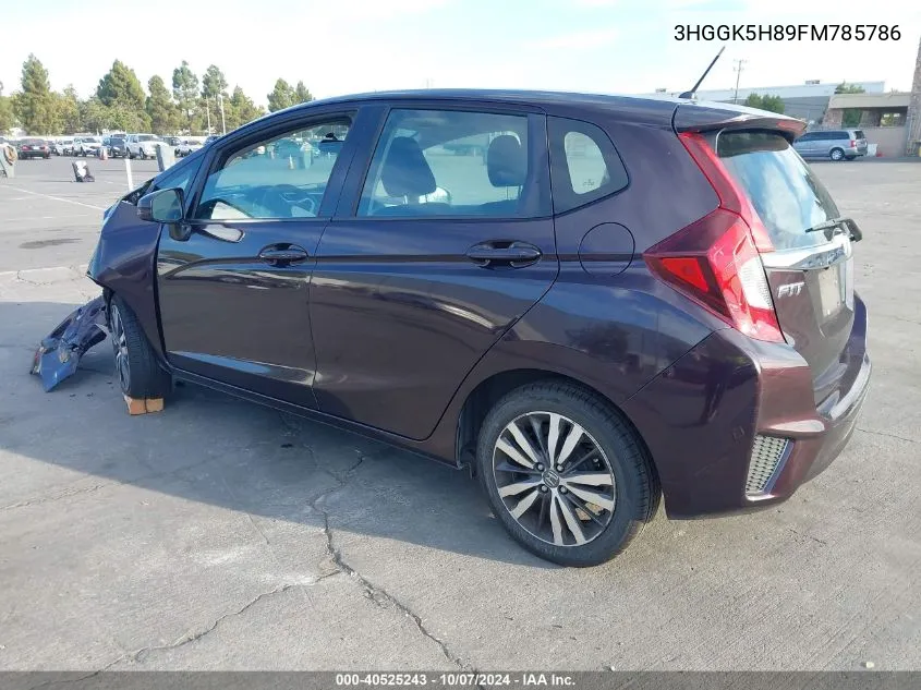 2015 Honda Fit Ex/Ex-L VIN: 3HGGK5H89FM785786 Lot: 40525243