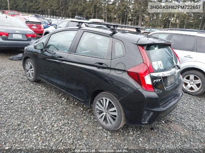 2015 Honda Fit Ex/Ex-L VIN: 3HGGK5H82FM722657 Lot: 40537246