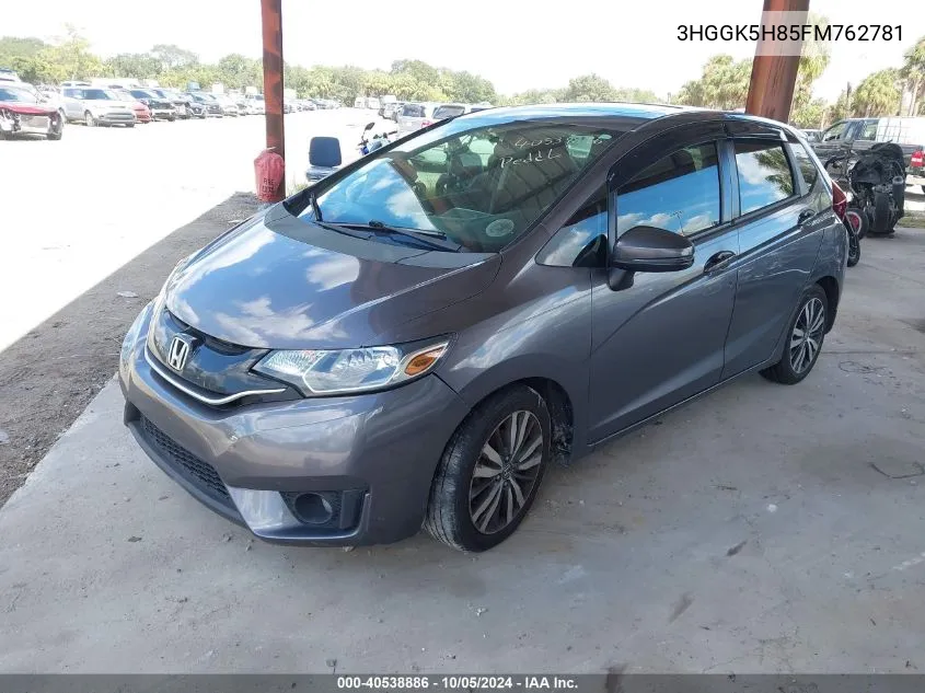 2015 Honda Fit Ex/Ex-L VIN: 3HGGK5H85FM762781 Lot: 40538886