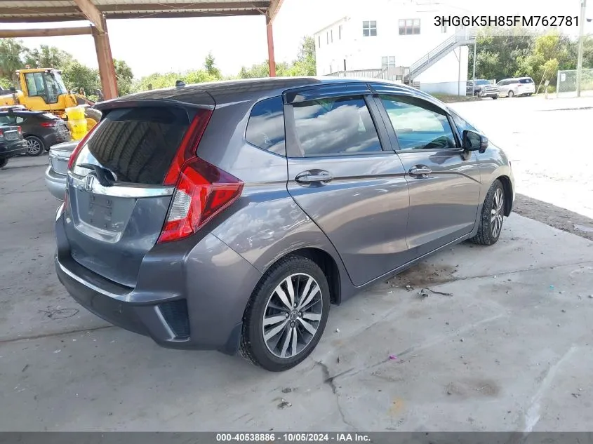 2015 Honda Fit Ex/Ex-L VIN: 3HGGK5H85FM762781 Lot: 40538886