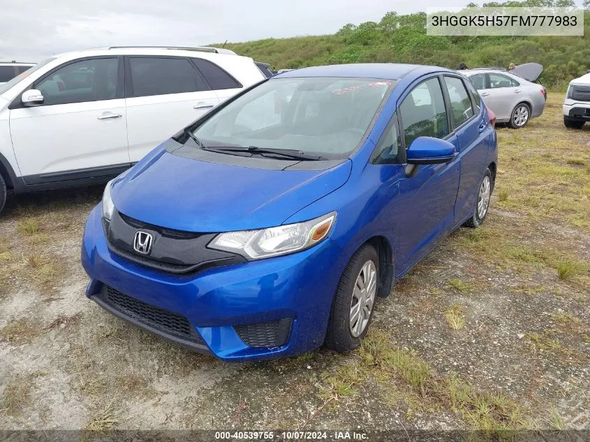 2015 Honda Fit Lx VIN: 3HGGK5H57FM777983 Lot: 40539755