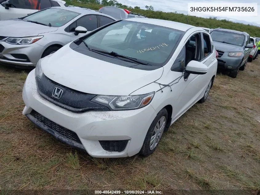 2015 Honda Fit Lx VIN: 3HGGK5H54FM735626 Lot: 40542499