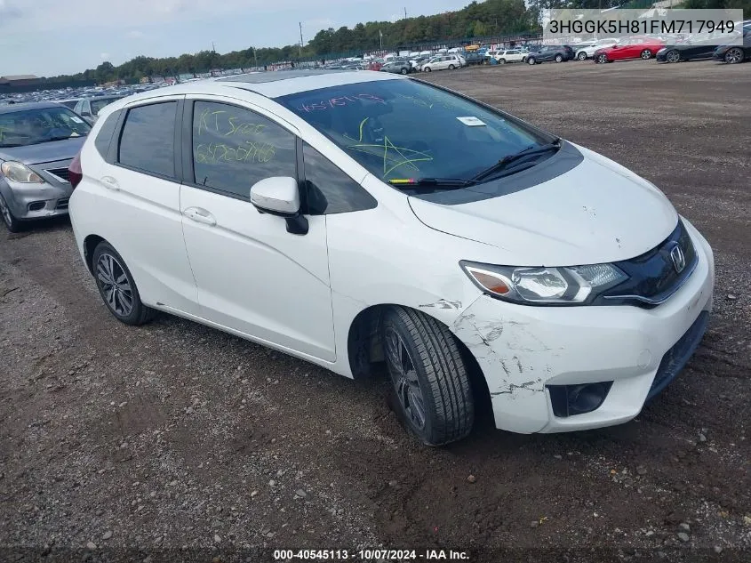 2015 Honda Fit Ex/Ex-L VIN: 3HGGK5H81FM717949 Lot: 40545113