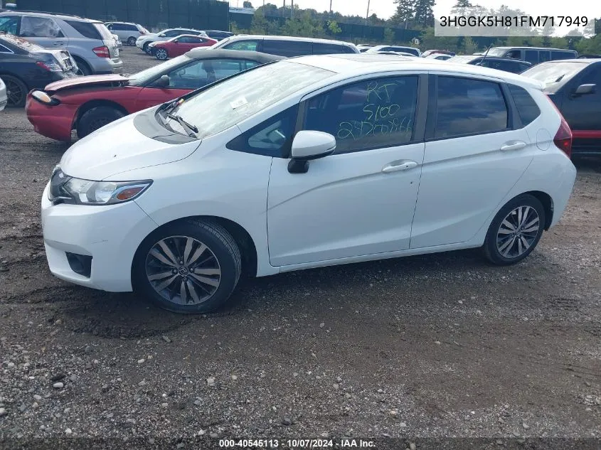 2015 Honda Fit Ex/Ex-L VIN: 3HGGK5H81FM717949 Lot: 40545113