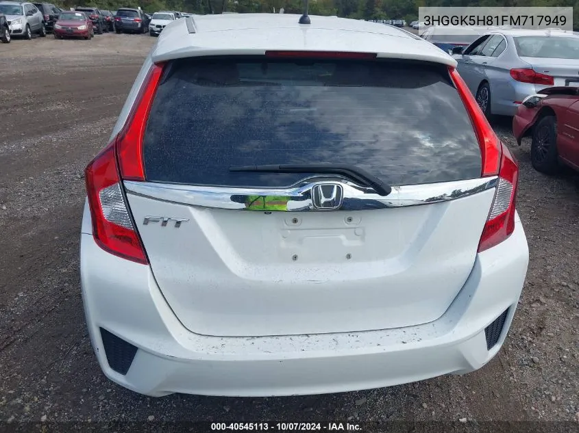 2015 Honda Fit Ex/Ex-L VIN: 3HGGK5H81FM717949 Lot: 40545113