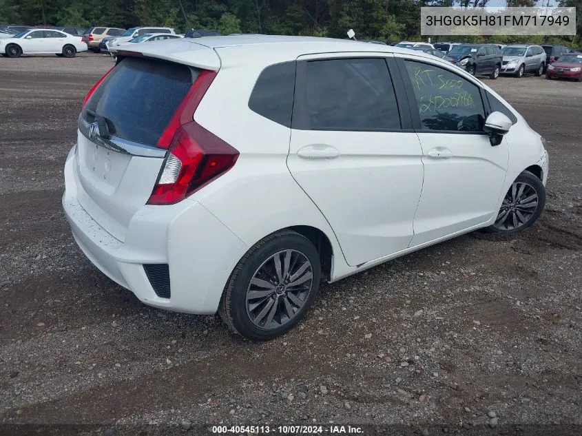 2015 Honda Fit Ex/Ex-L VIN: 3HGGK5H81FM717949 Lot: 40545113