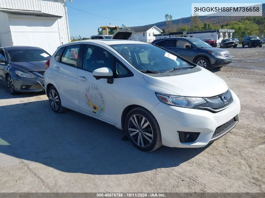 2015 Honda Fit Ex/Exl VIN: 3HGGK5H88FM736658 Lot: 40578765