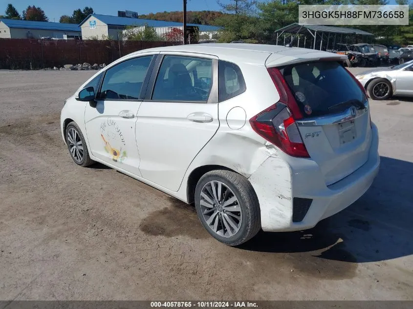 2015 Honda Fit Ex/Exl VIN: 3HGGK5H88FM736658 Lot: 40578765