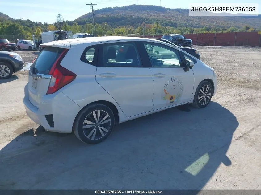 2015 Honda Fit Ex/Exl VIN: 3HGGK5H88FM736658 Lot: 40578765