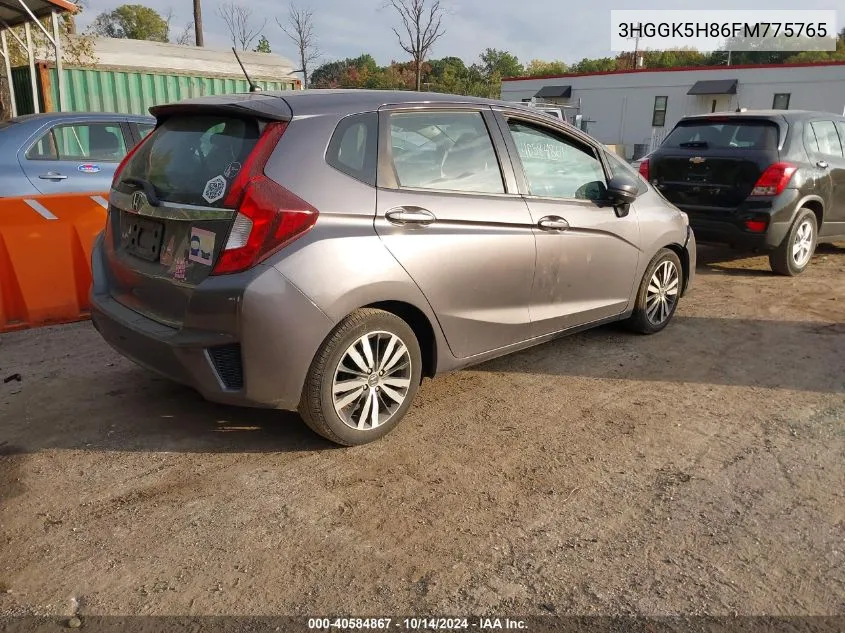 2015 Honda Fit Ex/Exl VIN: 3HGGK5H86FM775765 Lot: 40584867