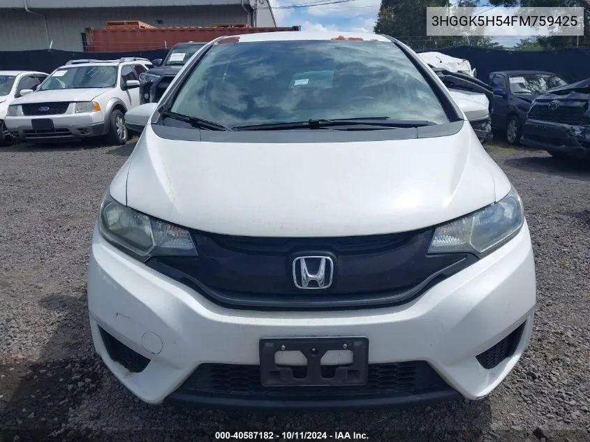 2015 Honda Fit Lx VIN: 3HGGK5H54FM759425 Lot: 40587182