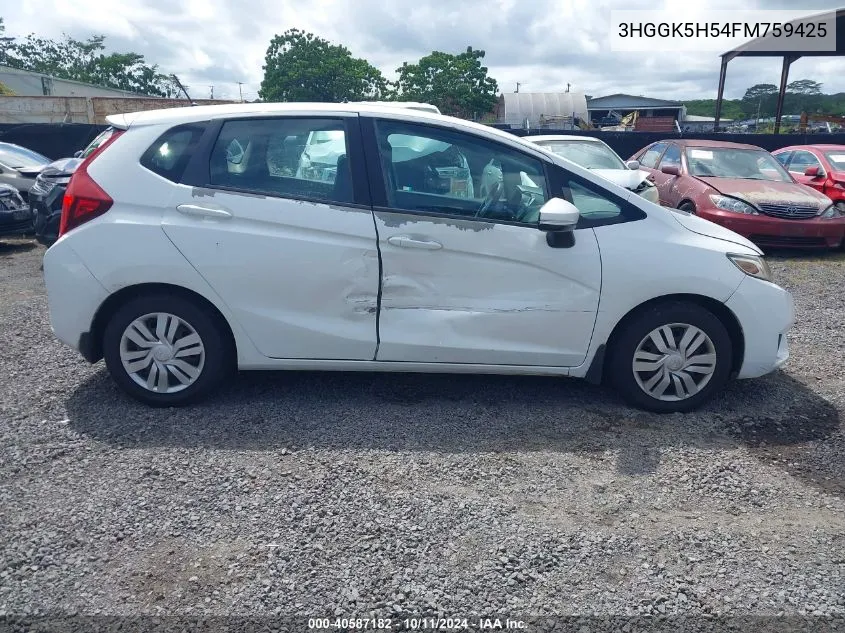 2015 Honda Fit Lx VIN: 3HGGK5H54FM759425 Lot: 40587182