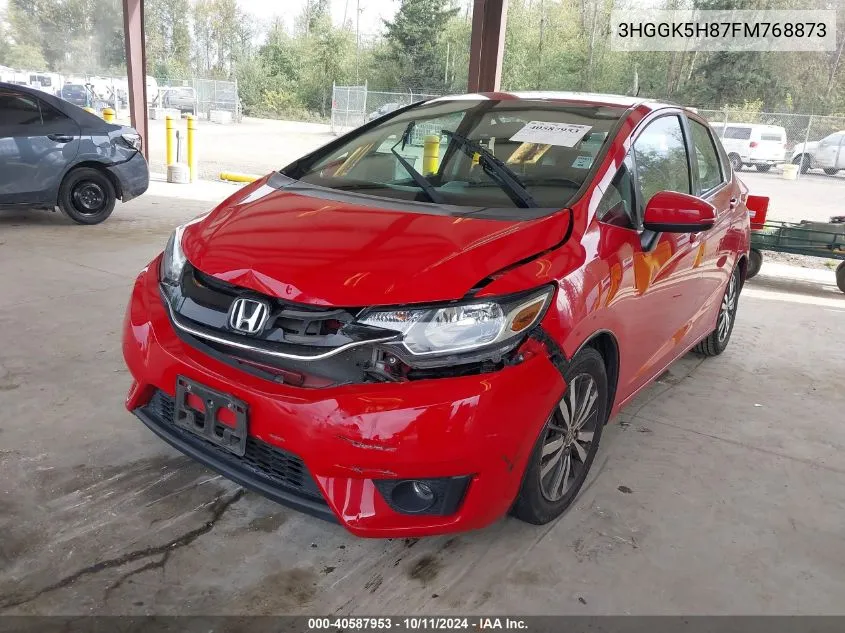 2015 Honda Fit Ex/Ex-L VIN: 3HGGK5H87FM768873 Lot: 40587953