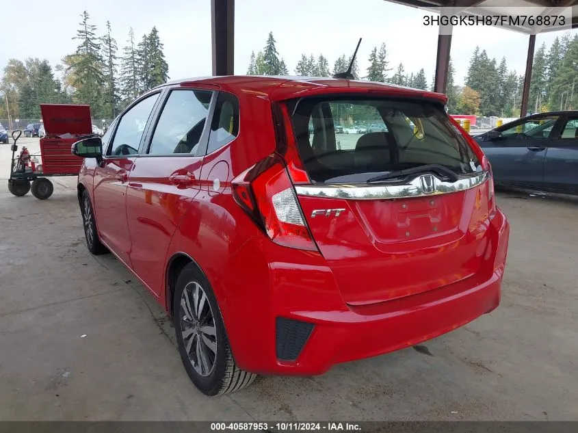 2015 Honda Fit Ex/Ex-L VIN: 3HGGK5H87FM768873 Lot: 40587953