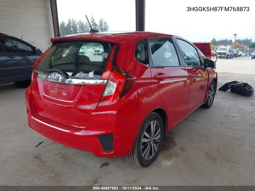 2015 Honda Fit Ex/Ex-L VIN: 3HGGK5H87FM768873 Lot: 40587953