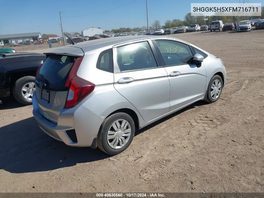 2015 Honda Fit Lx VIN: 3HGGK5H5XFM716711 Lot: 40630560