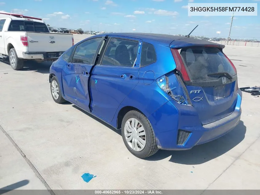 2015 Honda Fit Lx VIN: 3HGGK5H58FM774428 Lot: 40652965