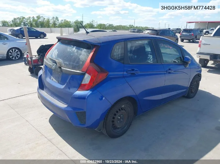 2015 Honda Fit Lx VIN: 3HGGK5H58FM774428 Lot: 40652965