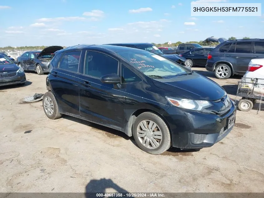 2015 Honda Fit Lx VIN: 3HGGK5H53FM775521 Lot: 40657358