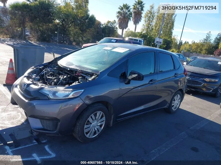 2015 Honda Fit Lx VIN: 3HGGK5H52FM719294 Lot: 40657565