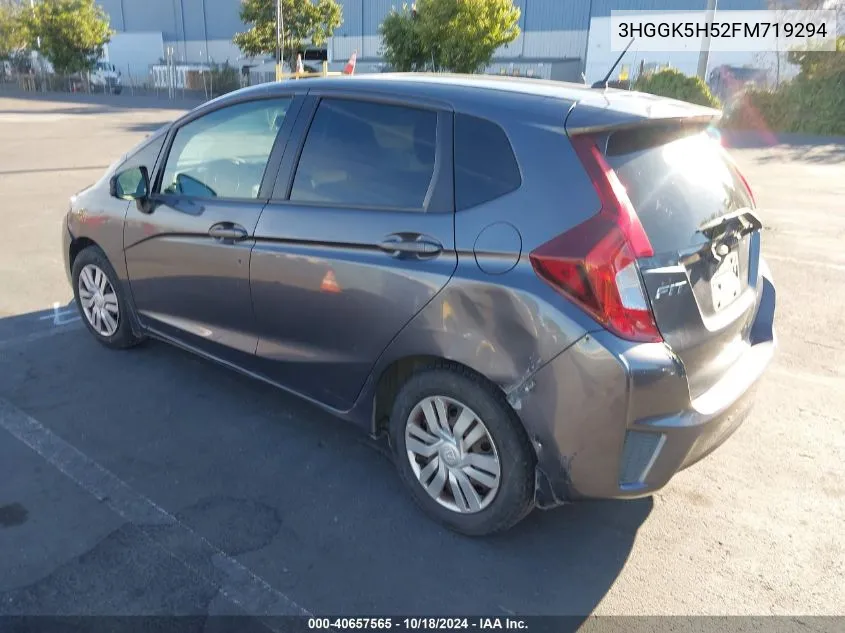 2015 Honda Fit Lx VIN: 3HGGK5H52FM719294 Lot: 40657565