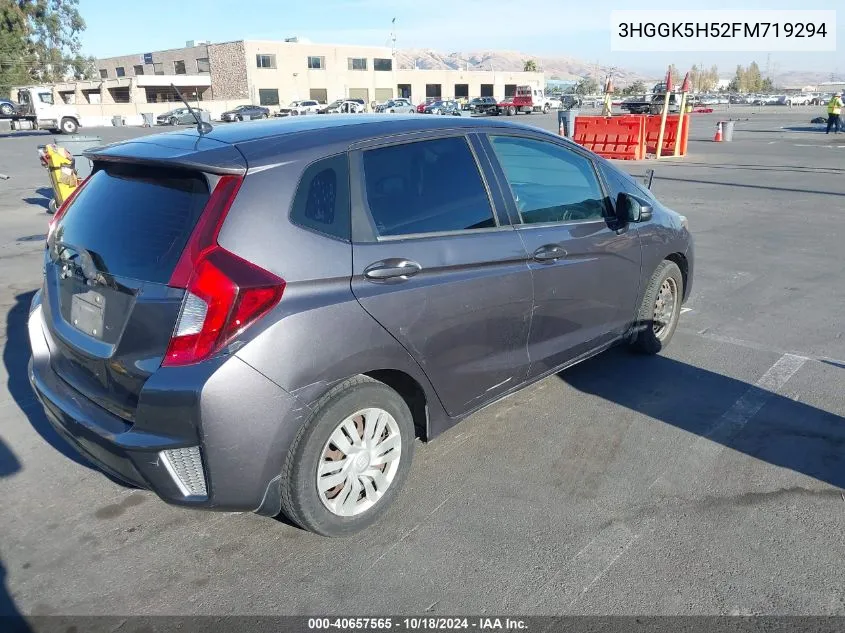 2015 Honda Fit Lx VIN: 3HGGK5H52FM719294 Lot: 40657565