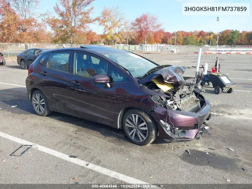 2015 Honda Fit Ex/Ex-L VIN: 3HGGK5H81FM737859 Lot: 40664546