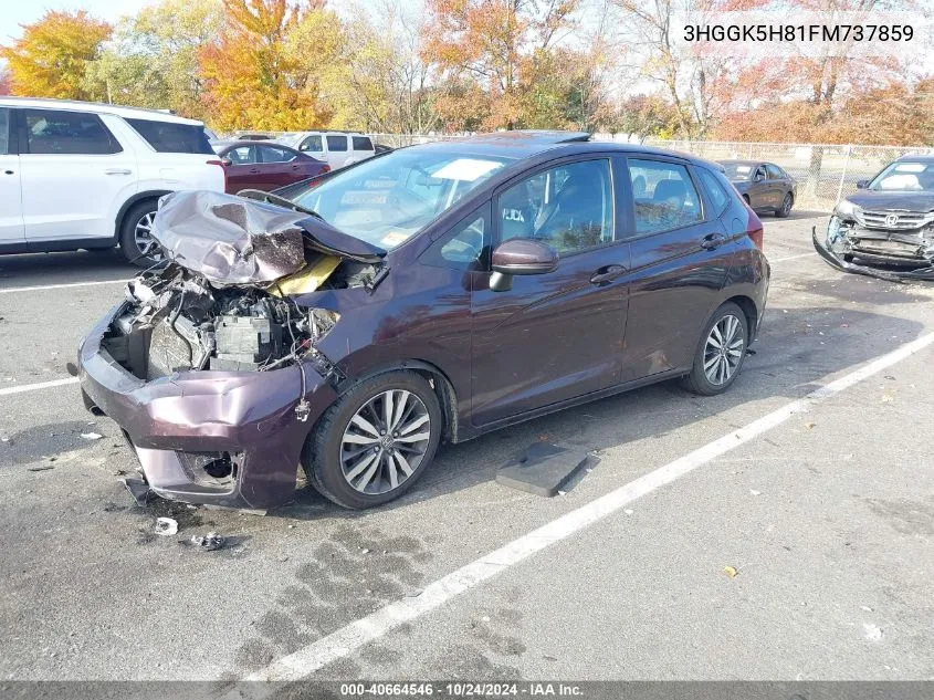 2015 Honda Fit Ex/Ex-L VIN: 3HGGK5H81FM737859 Lot: 40664546