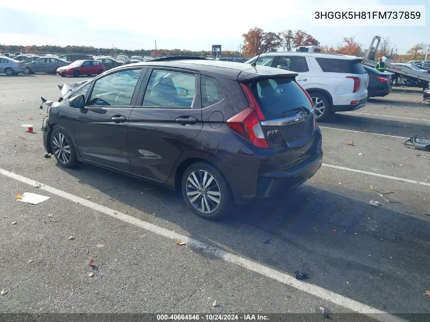 2015 Honda Fit Ex/Ex-L VIN: 3HGGK5H81FM737859 Lot: 40664546