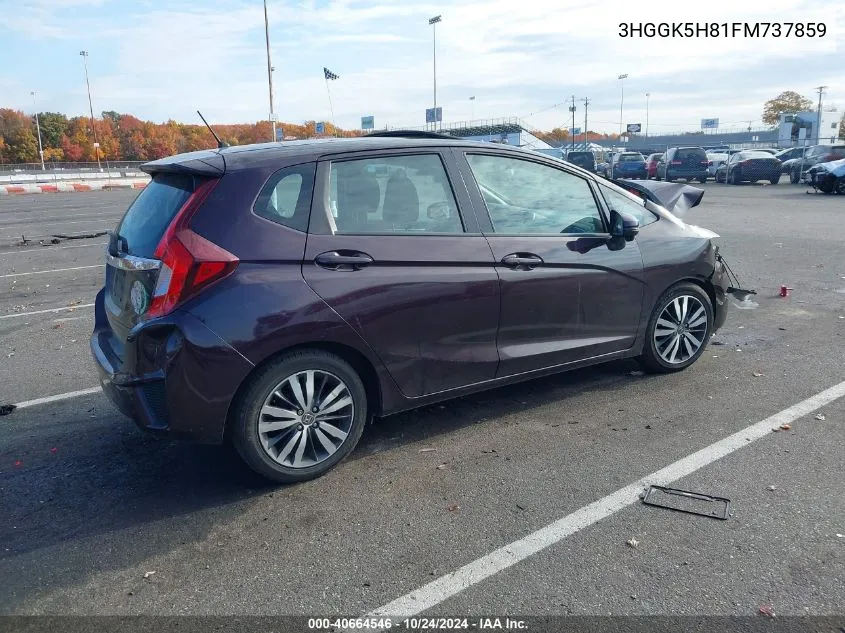 2015 Honda Fit Ex/Ex-L VIN: 3HGGK5H81FM737859 Lot: 40664546