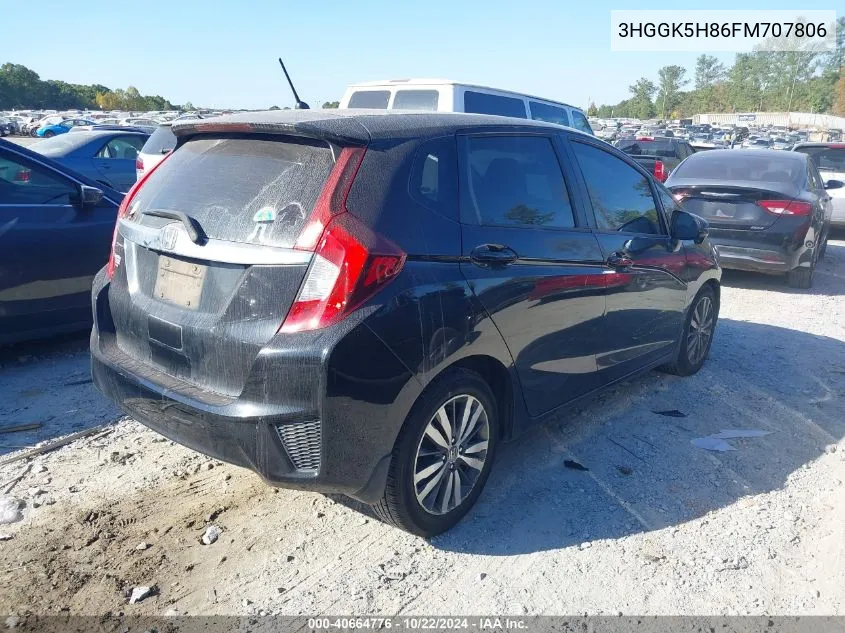 2015 Honda Fit Ex/Ex-L VIN: 3HGGK5H86FM707806 Lot: 40664776