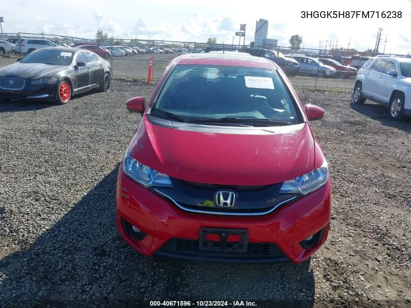 2015 Honda Fit Ex/Ex-L VIN: 3HGGK5H87FM716238 Lot: 40671596