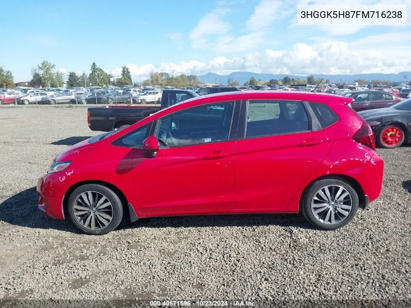 2015 Honda Fit Ex/Ex-L VIN: 3HGGK5H87FM716238 Lot: 40671596