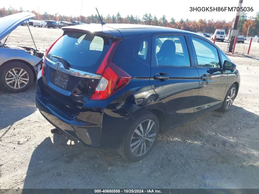 2015 Honda Fit Ex/Ex-L VIN: 3HGGK5H86FM705036 Lot: 40680558