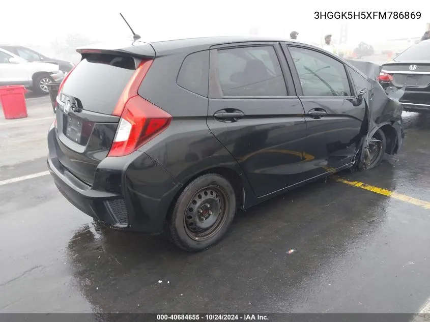 2015 Honda Fit Lx VIN: 3HGGK5H5XFM786869 Lot: 40684655