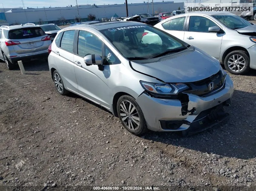 2015 Honda Fit Ex/Ex-L VIN: 3HGGK5H80FM772554 Lot: 40686180