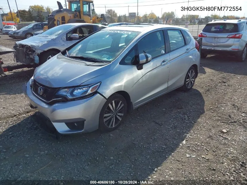 2015 Honda Fit Ex/Ex-L VIN: 3HGGK5H80FM772554 Lot: 40686180