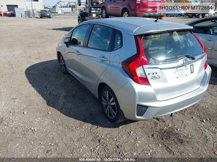 2015 Honda Fit Ex/Ex-L VIN: 3HGGK5H80FM772554 Lot: 40686180