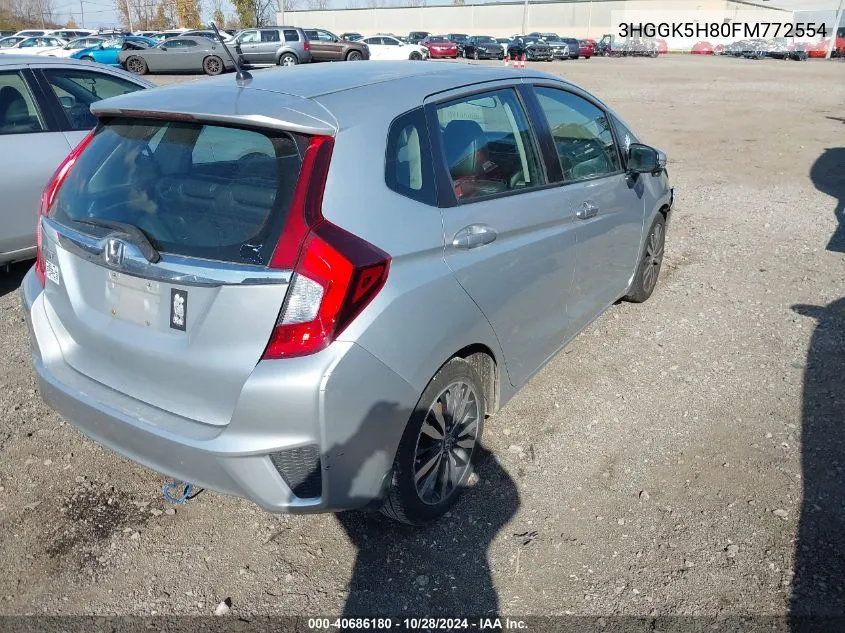 2015 Honda Fit Ex/Ex-L VIN: 3HGGK5H80FM772554 Lot: 40686180