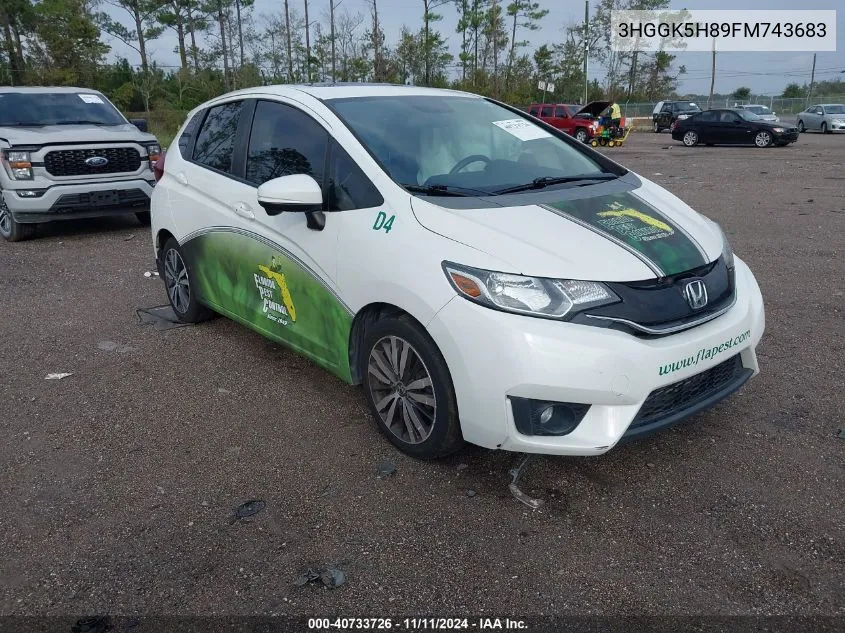 2015 Honda Fit Ex/Ex-L VIN: 3HGGK5H89FM743683 Lot: 40733726