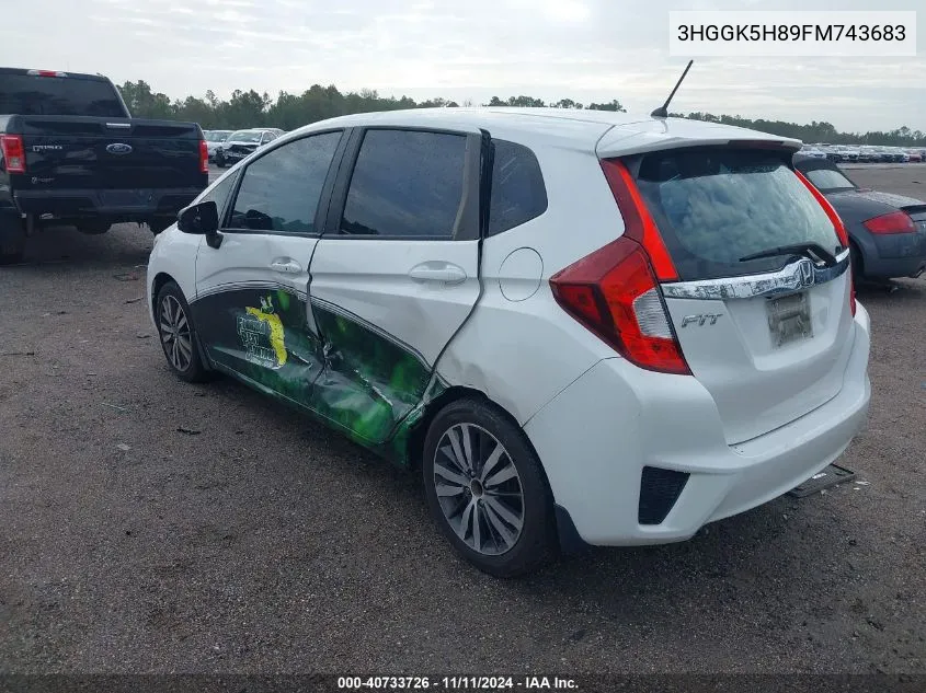 2015 Honda Fit Ex/Ex-L VIN: 3HGGK5H89FM743683 Lot: 40733726